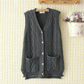 Women Vest plus Size Vest Middle-Aged Women's Knitted